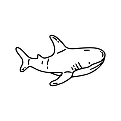 shark cartoon isolated on white