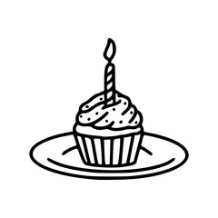 vector illustration of a cupcake icon