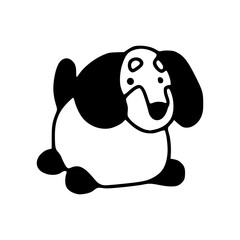 a black and white drawing of a cartoon character in jelly cat style