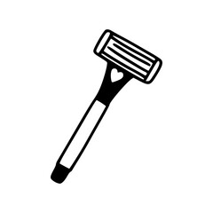 a black and white drawing of a mustache trimmer icon
