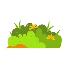 Grass Border Element with Cute Cartoon Design. Vector Illustration.