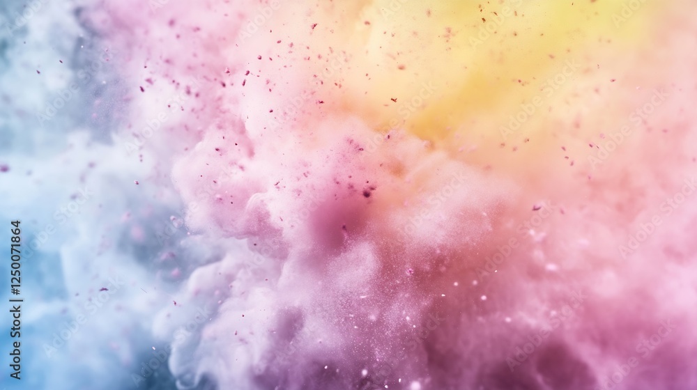 Leinwandbilder Colorful Explosion of Powdery Substance Creating Abstract Background with Soft Textures : Generative AI