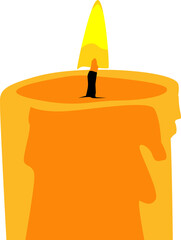 Vector illustration of a burning candle
