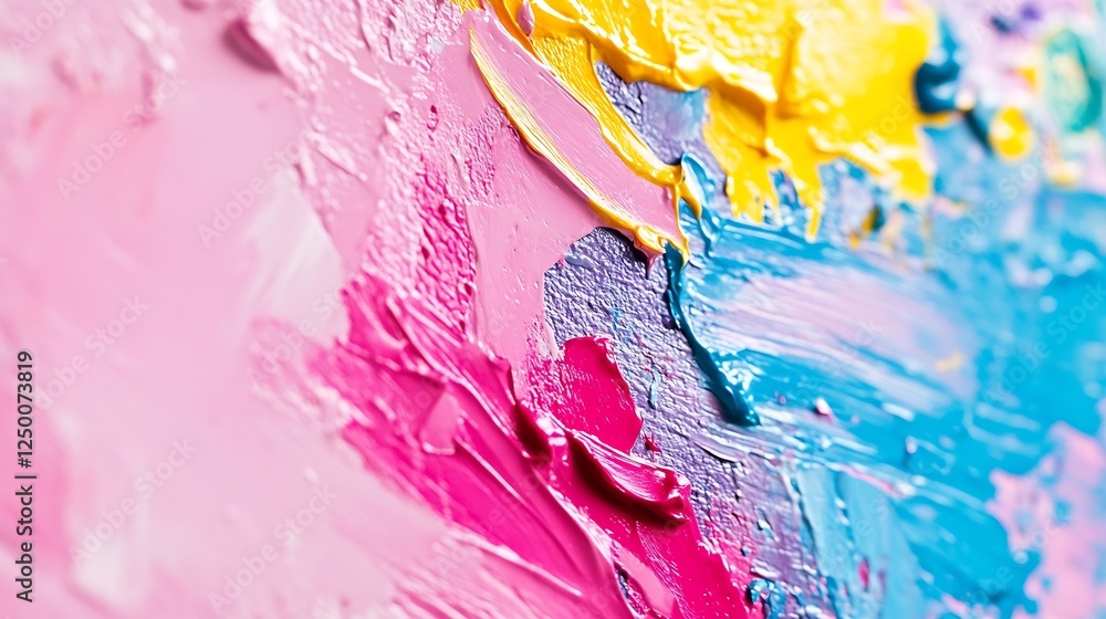 Fototapete colorful abstract acrylic paint texture on canvas creating a vibrant artistic background : generativ