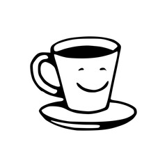 a black and white drawing of a cartoon character in jelly cat style with smiley face for coloring pages