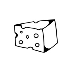 a line art drawing of a piece of cheese icon