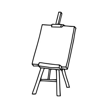 art easel with blank canvas icon