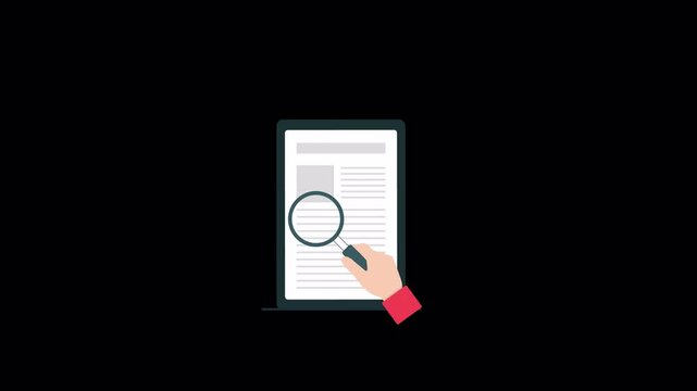 Animated Article Research Concept Animation Video - Transparent
