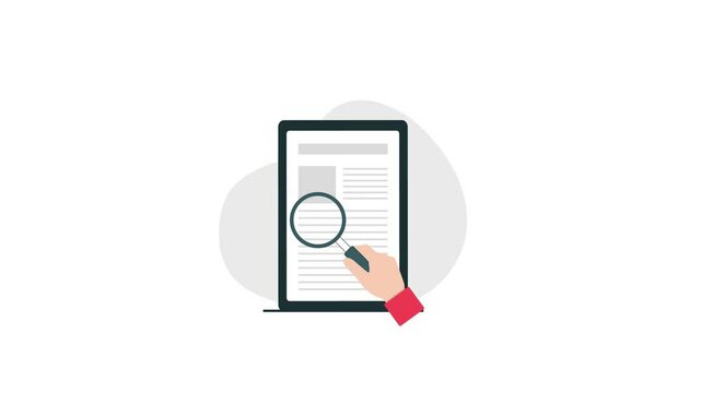 4k Article Research Concept Animation Video