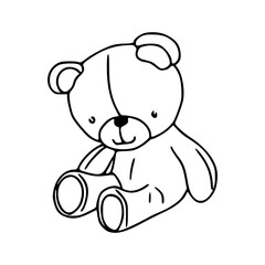 a line art drawing of a teddy bear cartoon coloring pages