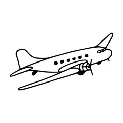 minimalist airplane outline vector illustration