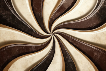 Chocolate swirl background: Rich brown and creamy white swirls elegantly blend together, creating a tempting and indulgent backdrop reminiscent of a delectable dessert.