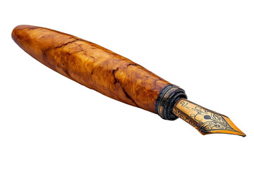 A beautifully crafted fountain pen made of natural wood, showcasing elegance and precision, perfect for professional settings and personal writing.