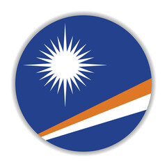 Fototapeta premium Marshall Islands flag. Marshall Islands circle flag logo icon computer vector illustration design