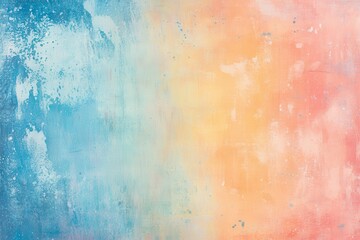 Obraz premium Abstract pastel ombre background with blue and orange hues and textured surface.