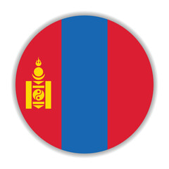Naklejka premium Mongolia flag. Mongolia circle flag logo icon computer vector illustration design
