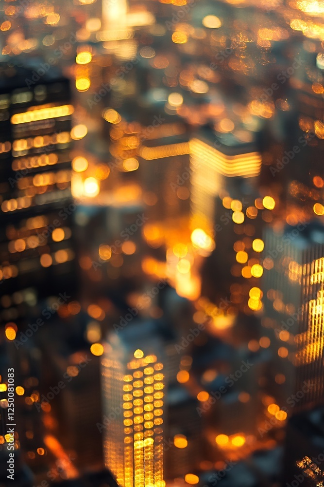 Poster beautiful bokeh effect of urban city lights creating a dreamy abstract background : generative ai