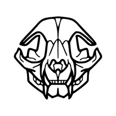 vector design of a feline skull