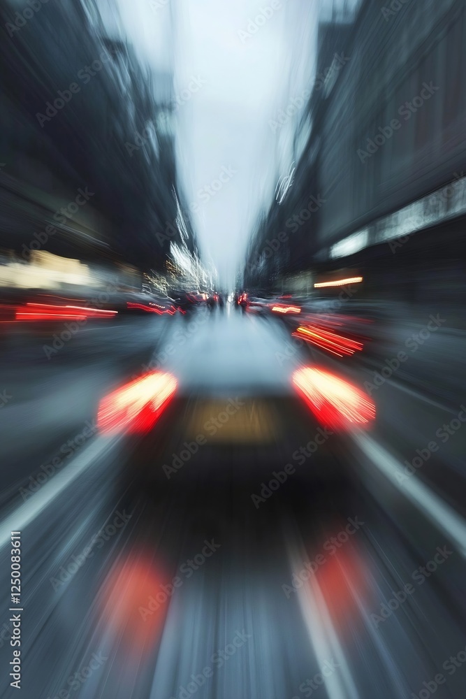 Leinwandbilder dynamic abstract image of blurred city traffic at night showcasing motion and speed : generative ai