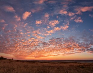 Obraz premium 秋空とうろこ雲の美しい風景