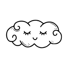 funny cartoon cloud for clipart