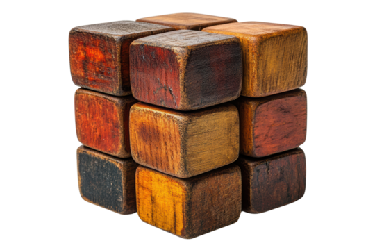 A colorful arrangement of wooden blocks stacked in a creative design. Perfect for showcasing creativity and craftsmanship in play or decoration.