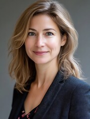 Fototapeta premium Confident Young Businesswoman with Natural Makeup in Professional Attire : Generative AI