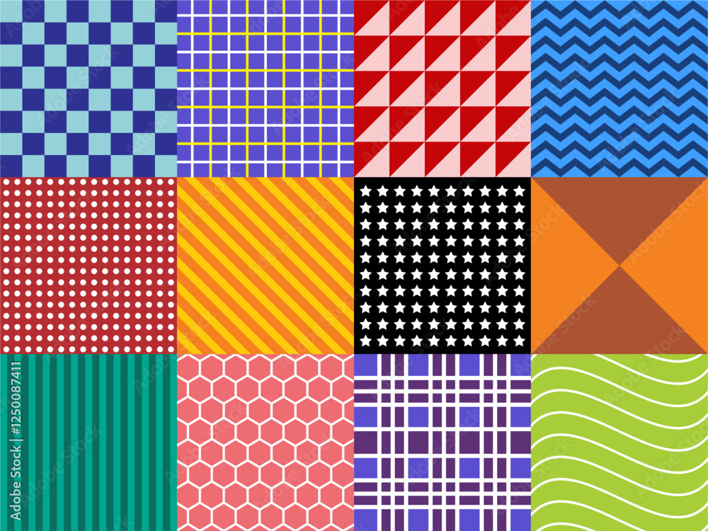 Poster 12 basic pattern vector design