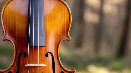 Fototapeta premium Close Up of Beautiful Violin Showcasing Classic Craftsmanship : Generative AI