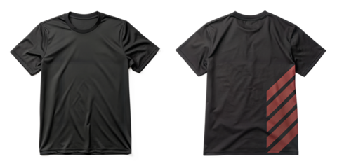 Men’s black t-shirt mockup template, modern fashion display, Cut Out