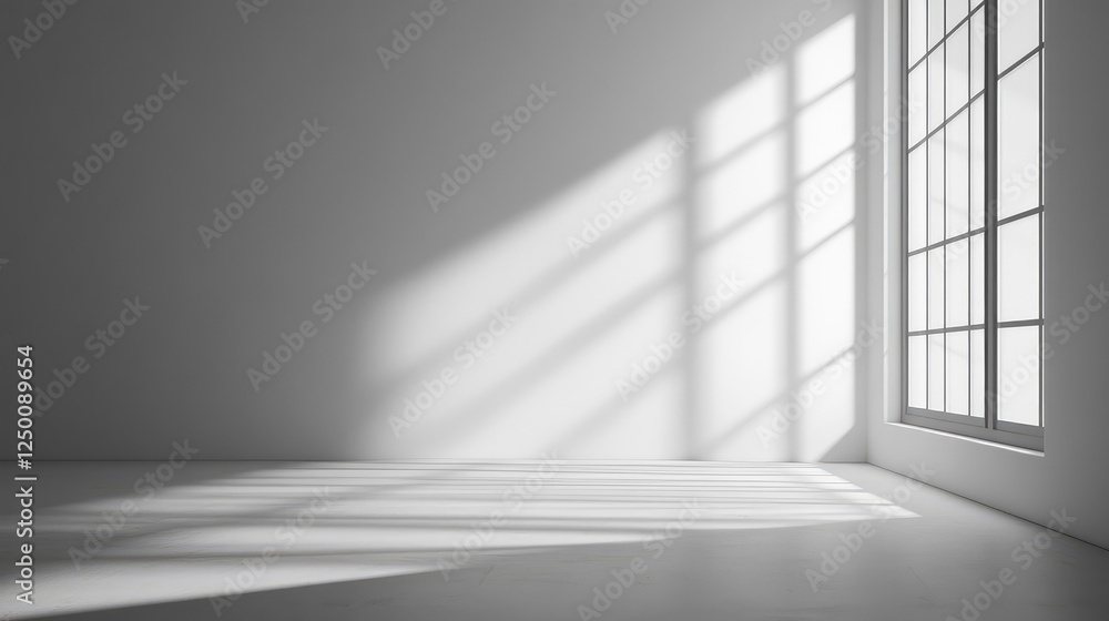 Poster a simple black frame on a neutral gray wall with soft shadows, modern minimalist composition with co