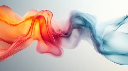 Obraz premium Abstract swirling warm cool smoke flows gracefully. AI Generated