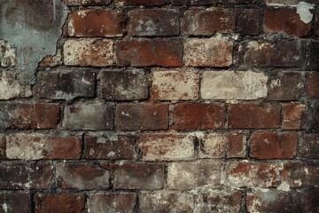 Obraz premium Weathered red brick wall texture. AI generated