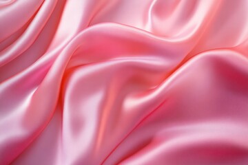 Obraz premium Soft pink satin fabric with gentle waves. AI generated
