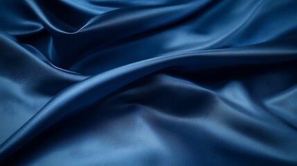 Obraz premium Blue silk fabric folds, drape, texture background