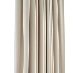 Fototapeta premium Soft beige curtains with elegant pleats, adding warmth and texture to any room. Perfect for enhancing interior decor and providing privacy