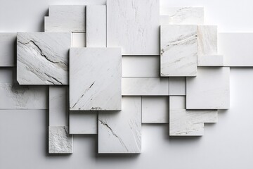 Abstract White Geometric Block Arrangement Design