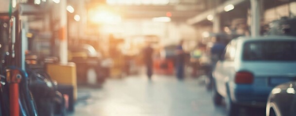 Blurry Auto Repair Shop: A Glimpse into Automotive Maintenance