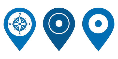 Blue location icon on white, location marker graphic, Cut Out
