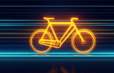 Fototapeta premium Cycling at Night: Glowing Bike Wheels Speeding Through Neon City Streets
