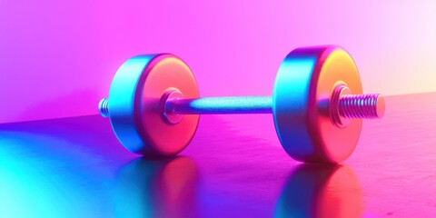 Dumbbell is on a table