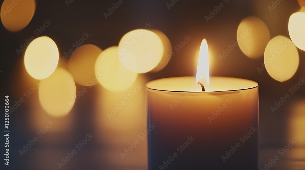 Leinwandbilder beautiful candle with soft glow creating a warm and cozy atmosphere at night : generative ai