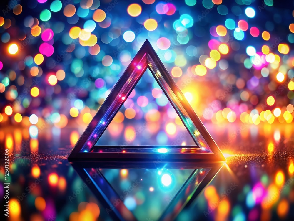 Aufkleber abstract 3d triangle bokeh background - geometric shapes with soft focus