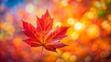 Fototapeta premium Abstract Autumn Maple Leaf Close-Up: Red Fall Foliage Background