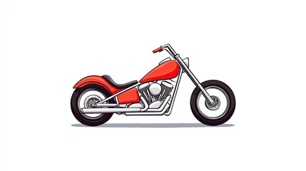 Fototapeta premium Vibrant red motorcycle illustration showcasing sleek design and modern aesthetics