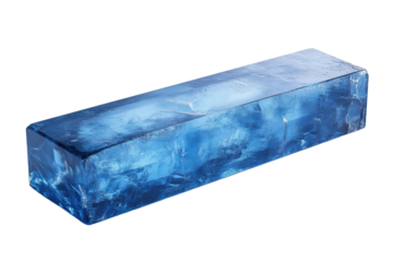 A striking blue ice block featuring a captivating texture, perfect for showcasing in culinary presentations or seasonal drinks at stylish gatherings.