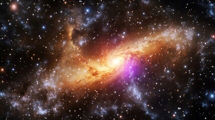 Fototapeta premium A vibrant galaxy with swirling colors and stars, showcasing cosmic beauty and mystery.
