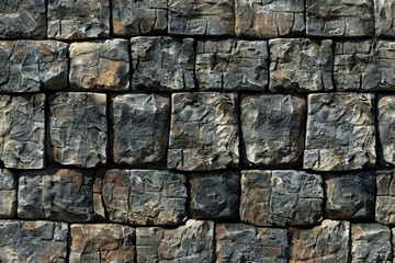 Image of Old ancient gray stone wall. Texture for background usage