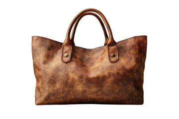 A stylish brown leather tote bag with sturdy handles, perfect for daily use or travel. Its elegant design complements any outfit effortlessly.