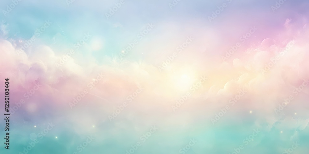 Wall mural A delicate, dreamy abstract background featuring soft pastel colors blending into each other in a smooth gradient pattern , Gradient, Pastel Colors